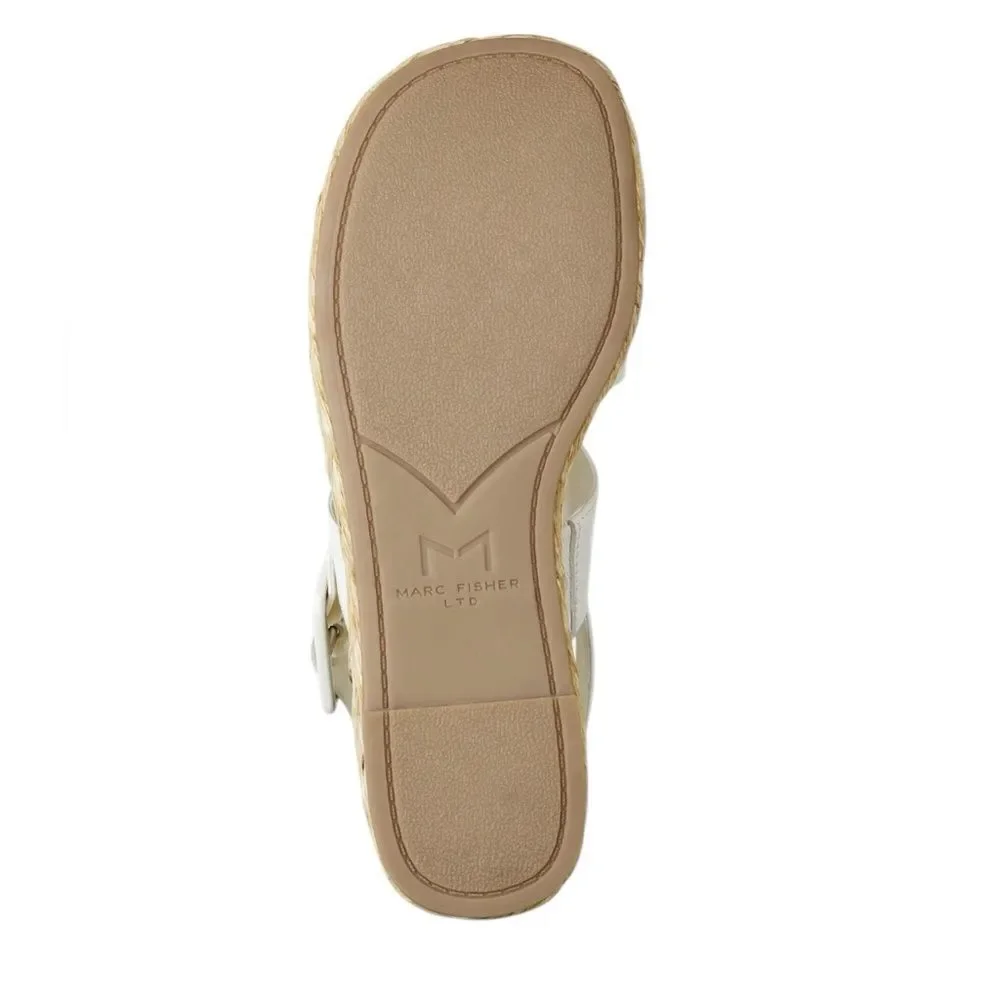 NWT MARC FISHER LTD PATRYCE‎ PLATFORM WEDGE SANDAL IN IVORY BRAND NEW IN BOX
